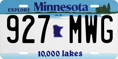MN license plate 927MWG