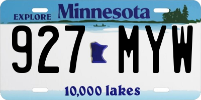 MN license plate 927MYW