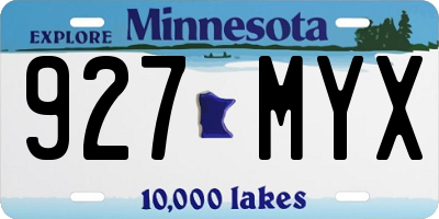MN license plate 927MYX