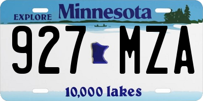 MN license plate 927MZA
