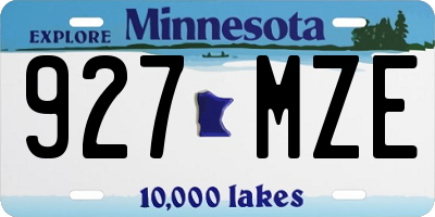 MN license plate 927MZE