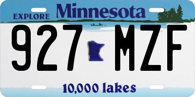 MN license plate 927MZF