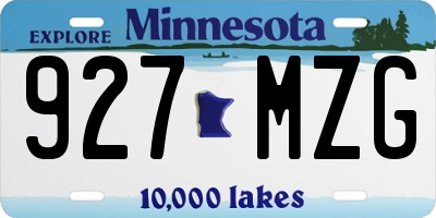 MN license plate 927MZG