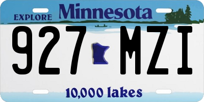 MN license plate 927MZI