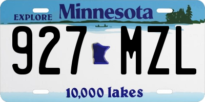 MN license plate 927MZL