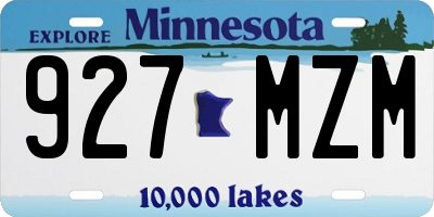 MN license plate 927MZM