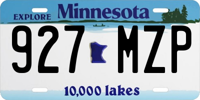 MN license plate 927MZP