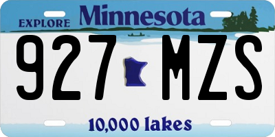 MN license plate 927MZS