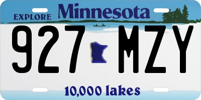 MN license plate 927MZY