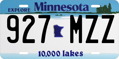 MN license plate 927MZZ