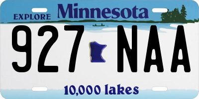 MN license plate 927NAA