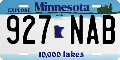 MN license plate 927NAB