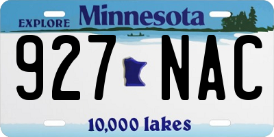 MN license plate 927NAC