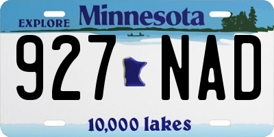 MN license plate 927NAD