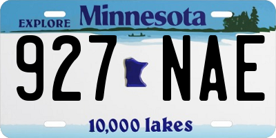 MN license plate 927NAE