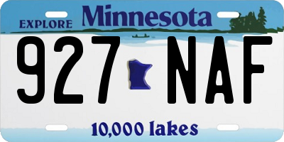 MN license plate 927NAF