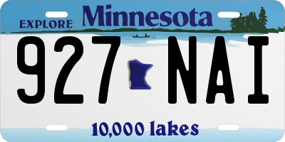 MN license plate 927NAI