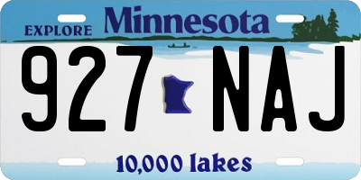 MN license plate 927NAJ