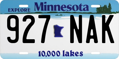 MN license plate 927NAK