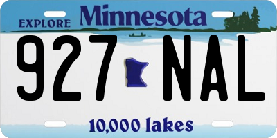 MN license plate 927NAL