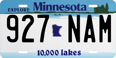 MN license plate 927NAM
