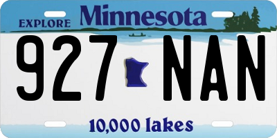 MN license plate 927NAN