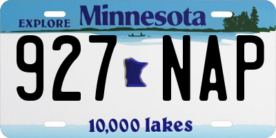 MN license plate 927NAP
