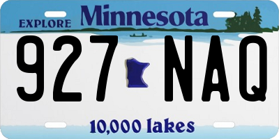 MN license plate 927NAQ