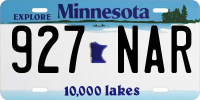 MN license plate 927NAR