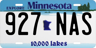 MN license plate 927NAS
