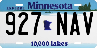 MN license plate 927NAV