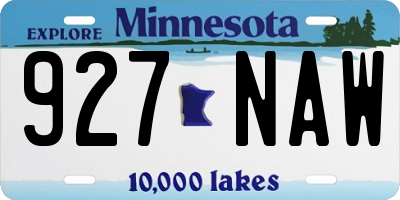 MN license plate 927NAW