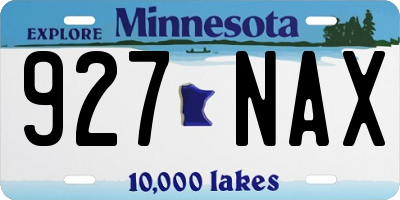 MN license plate 927NAX