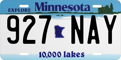 MN license plate 927NAY
