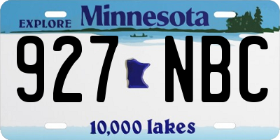 MN license plate 927NBC