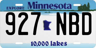 MN license plate 927NBD