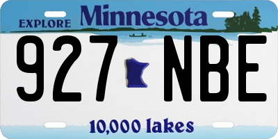 MN license plate 927NBE