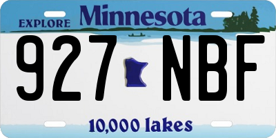 MN license plate 927NBF