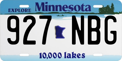 MN license plate 927NBG
