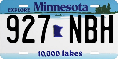 MN license plate 927NBH