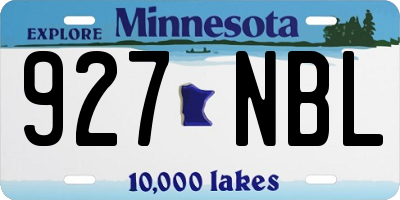 MN license plate 927NBL