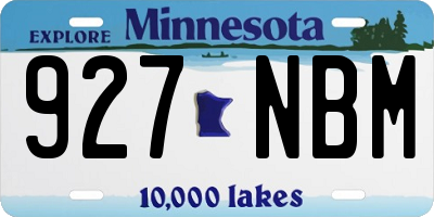 MN license plate 927NBM