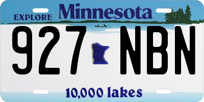 MN license plate 927NBN