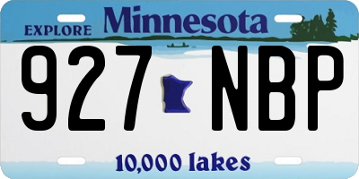 MN license plate 927NBP