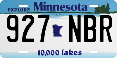 MN license plate 927NBR