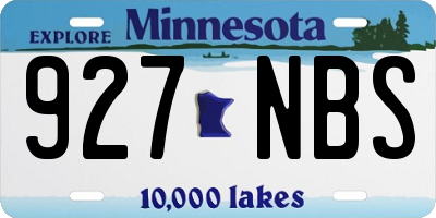 MN license plate 927NBS