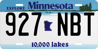 MN license plate 927NBT