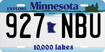 MN license plate 927NBU