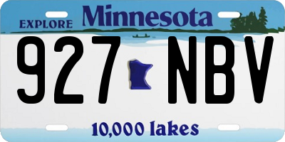 MN license plate 927NBV