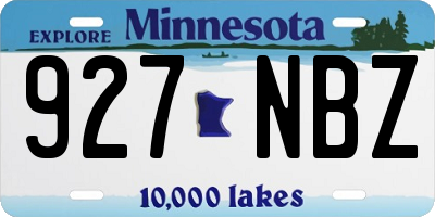 MN license plate 927NBZ